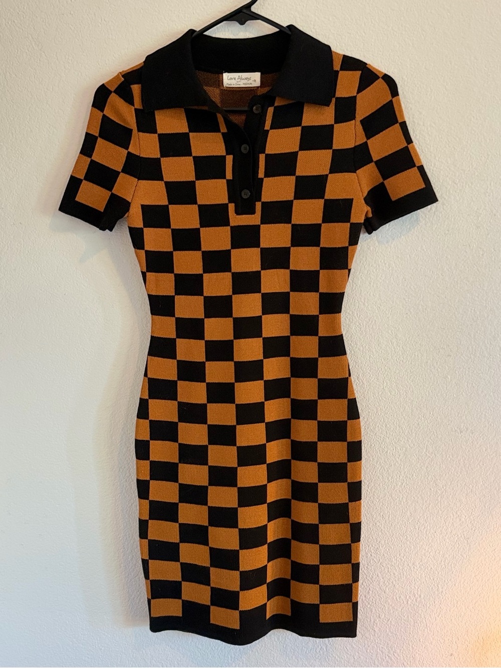 Love Always 🧡🖤 Black and Orange Checker Dress